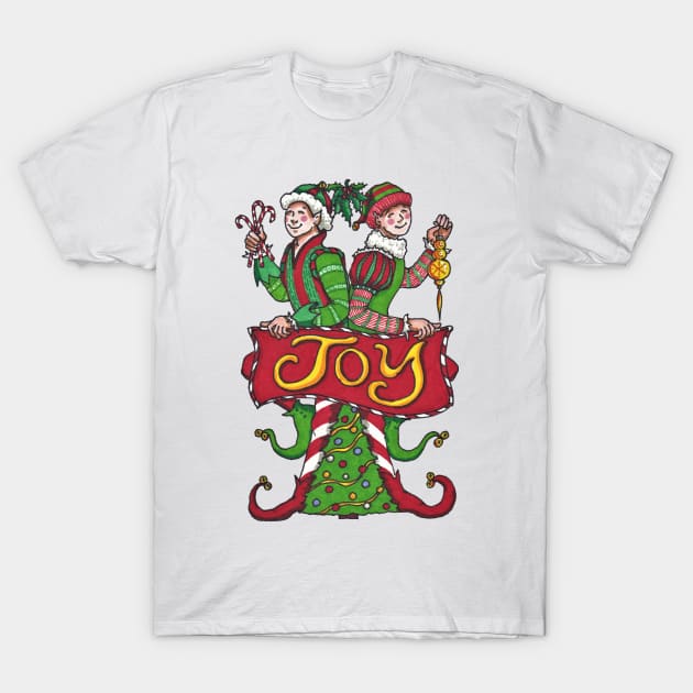 Joyous Holiday Elves T-Shirt by katydidkay